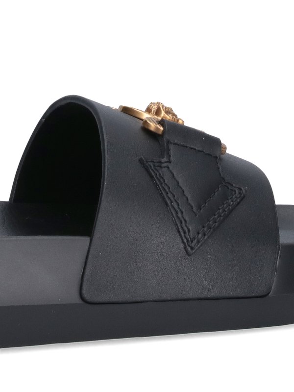 Versace flat shoes black shop online: VERSACE