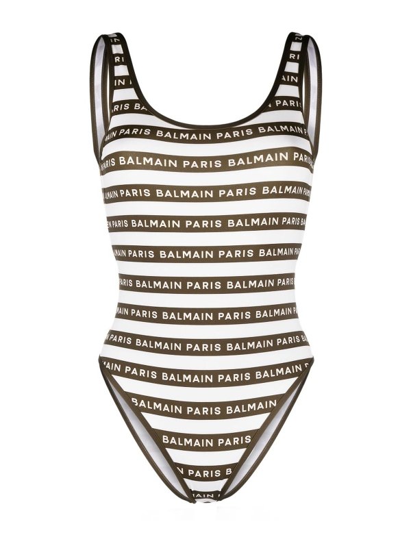 Balmain: Badeanzüge - Badeanzug - Hellbraun