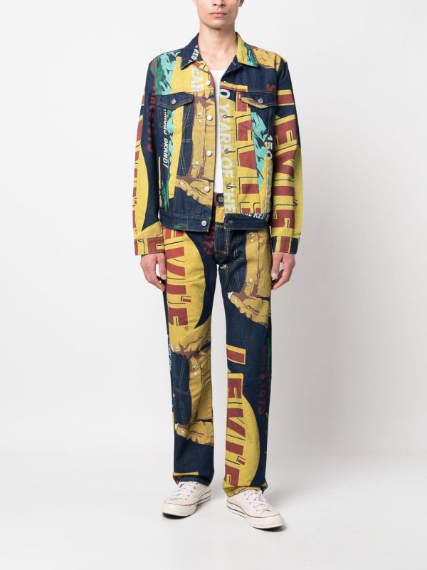 Printed denim jeans shop online: LEVI