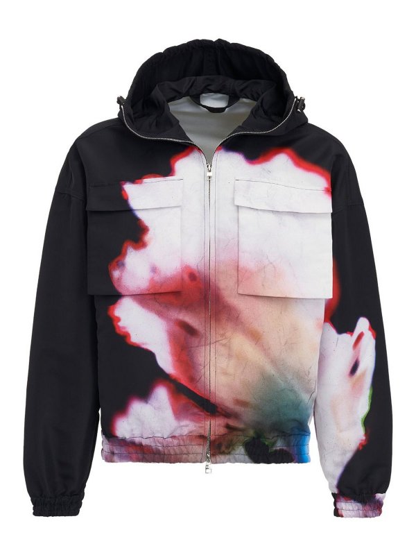 ALEXANDER MCQUEEN: casual jackets - Floral print windbreaker jacket