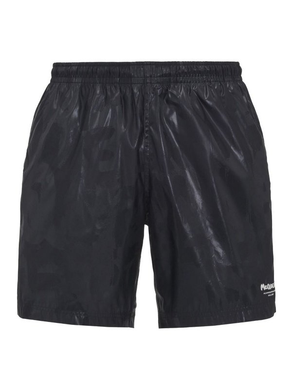 ALEXANDER MCQUEEN: Trousers Shorts - Graffiti swim shorts