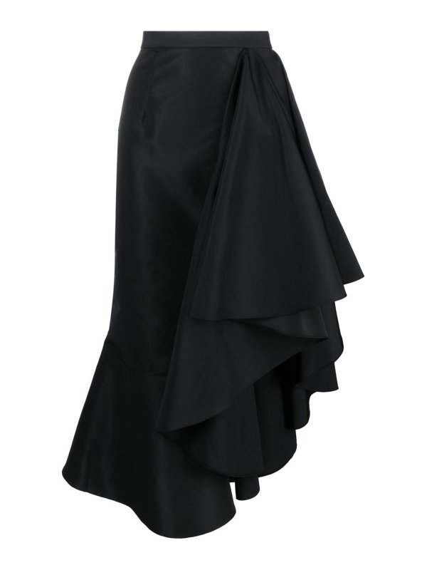 ALEXANDER MCQUEEN: ニーレングススカート＆ミディ丈 - 膝丈/ミディスカート - 黒