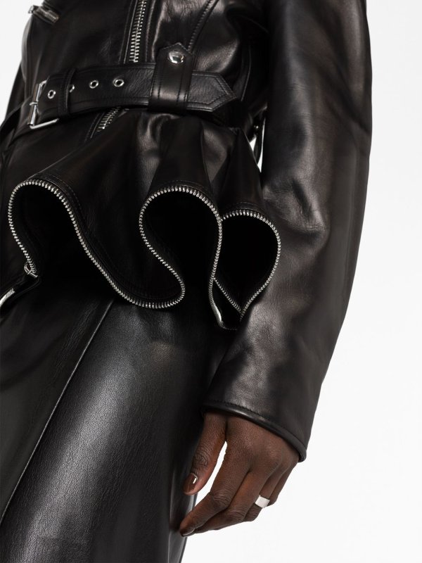 The Best Shops ALEXANDER MCQUEEN: Lederjacken - Lederjacke - Schwarz