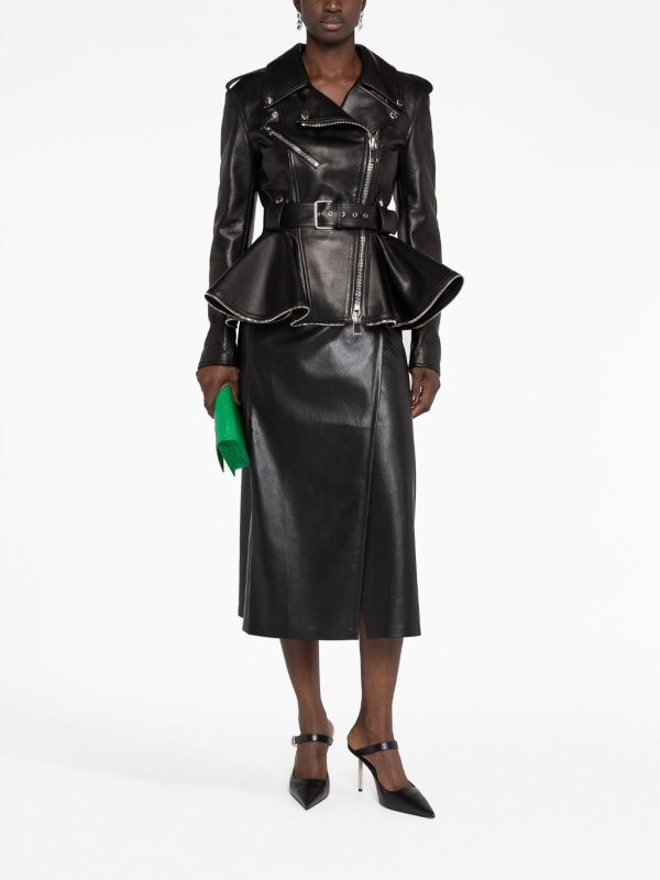 The Best Shops ALEXANDER MCQUEEN: Lederjacke - Schwarz