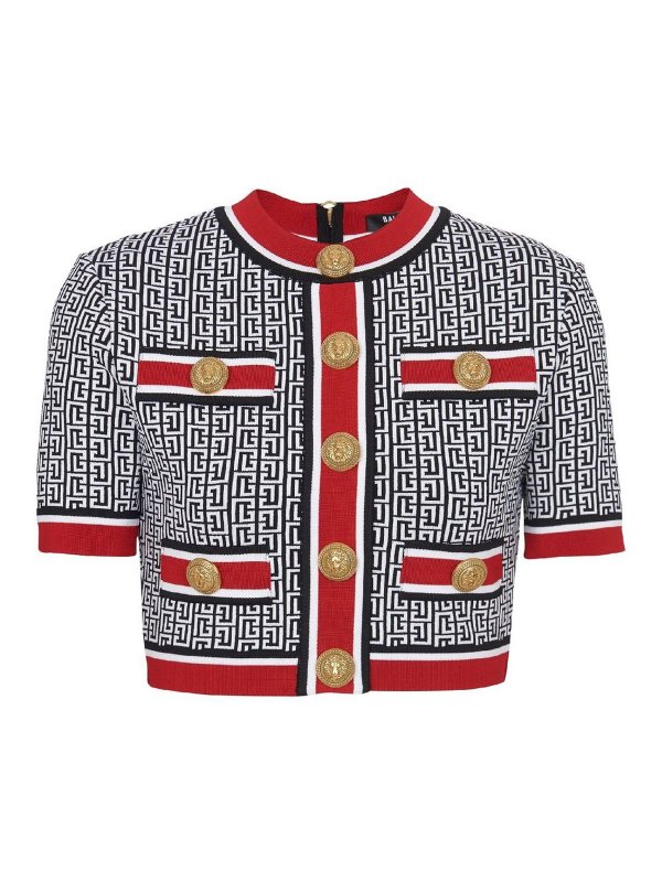 Balmain: Tops & Tank tops - Monogram cropped top