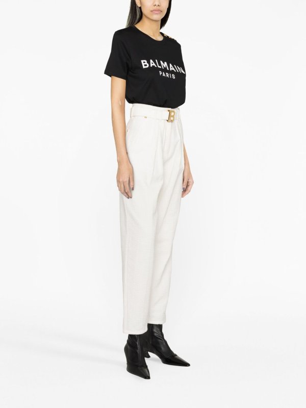 The Best Shops Balmain: t-shirts - Logo cotton t-shirt