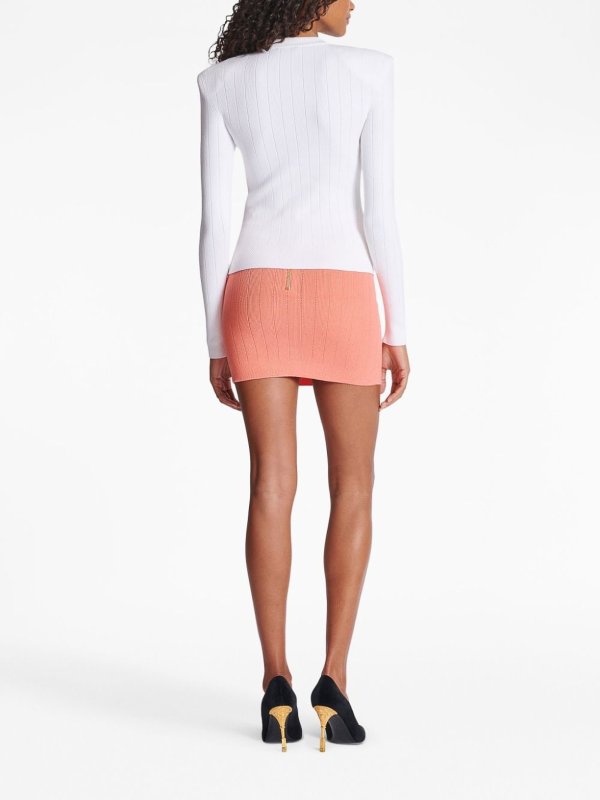 The Best Shops Balmain: Strickpullover mit Rundhalsausschnitt - Rundhalspullover - Weiß