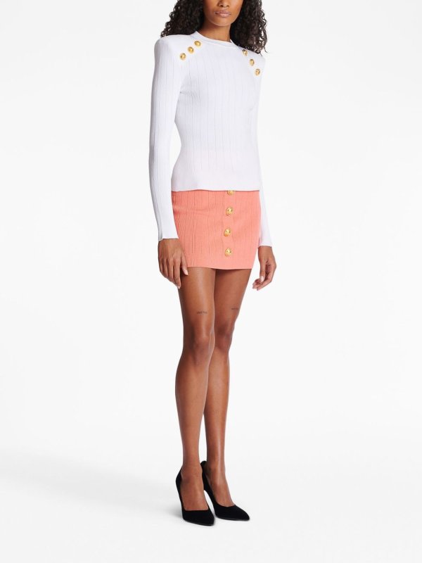 Rundhalspullover - Weiß shop online: Balmain