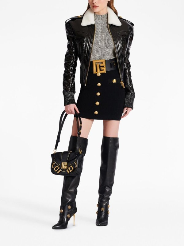 High waist buttoned mini skirt shop online: Balmain