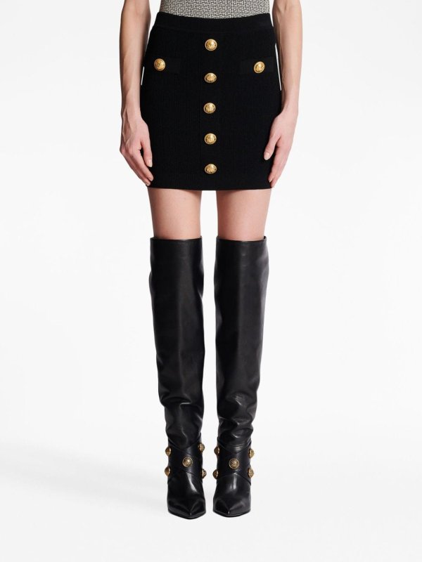 Knee length skirts & Midi shop online High waist buttoned mini skirt