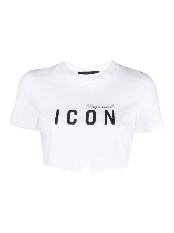 DSQUARED2: t-shirts - Icon cropped t-shirt
