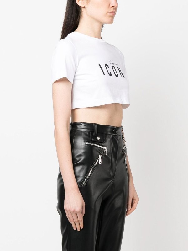 DSQUARED2: t-shirts online - Icon cropped t-shirt