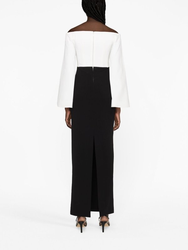 Knielanges Kleid - Weiß shop online: SOLACE LONDON