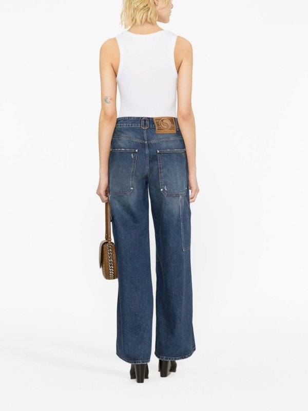 STELLA McCARTNEY: straight leg jeans online - Wide leg denim jeans