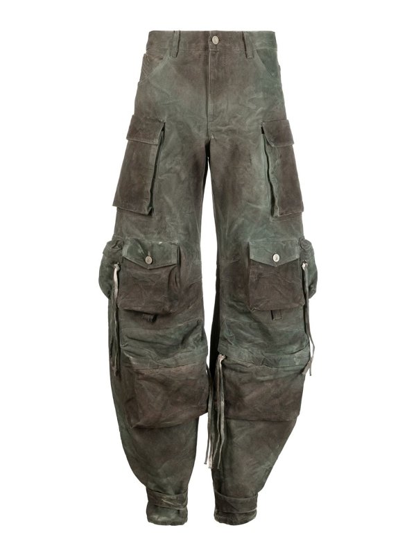 The Attico: straight leg jeans - Fern cargo camouflage denim jeans