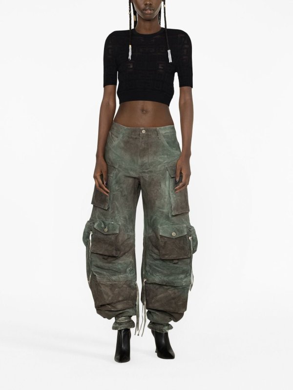 Fern cargo camouflage denim jeans shop online: The Attico