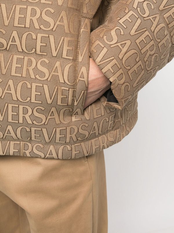 VERSACE buy online Logo all over down jacket