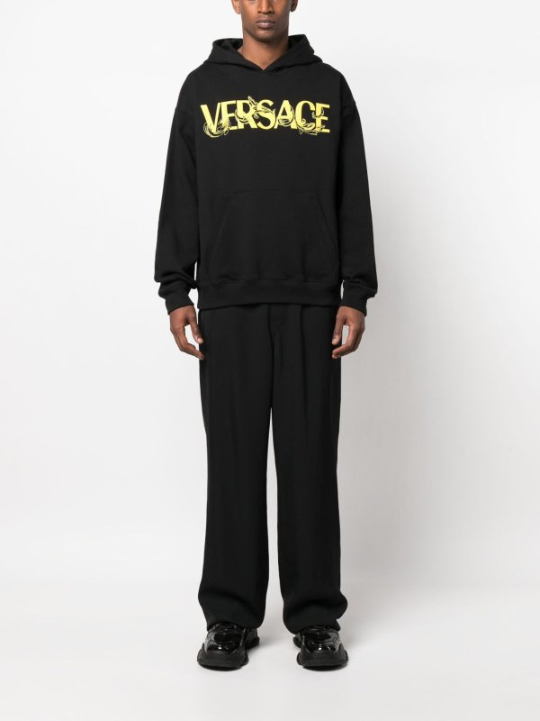 VERSACE: Sweatshirts & Sweaters online - Logo fleece hoodie