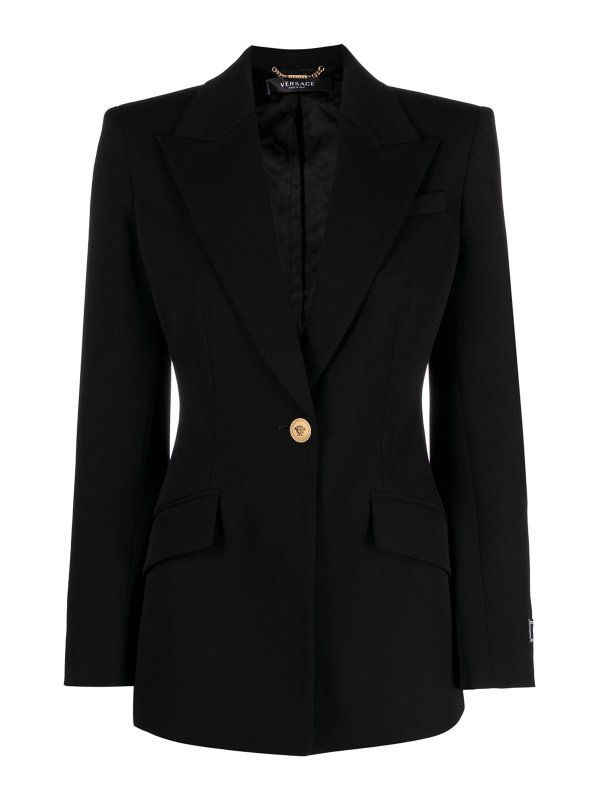 VERSACE: blazers - Single-breasted wool jacket