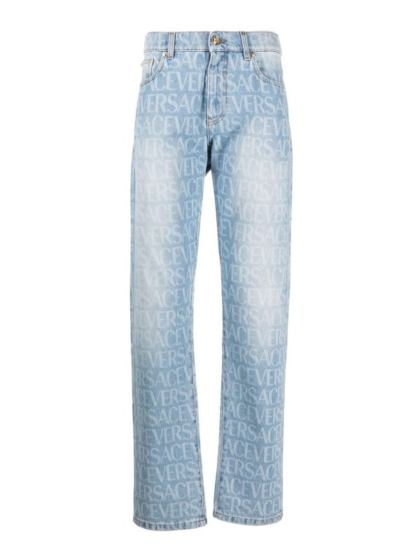 VERSACE: Jeans Rectos - Vaqueros Rectos - Azul