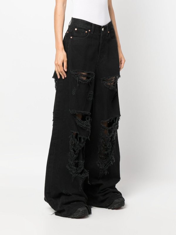 ストレートジーンズ - 黒 shop online: VETEMENTS