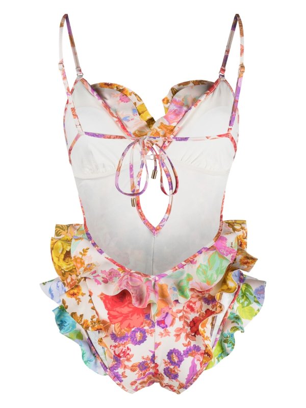 ZIMMERMANN: one-piece online - Floral print one-piece swimsuit