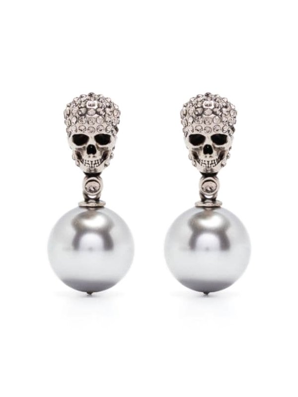ALEXANDER MCQUEEN: Orecchini - Orecchini con perle a teschio