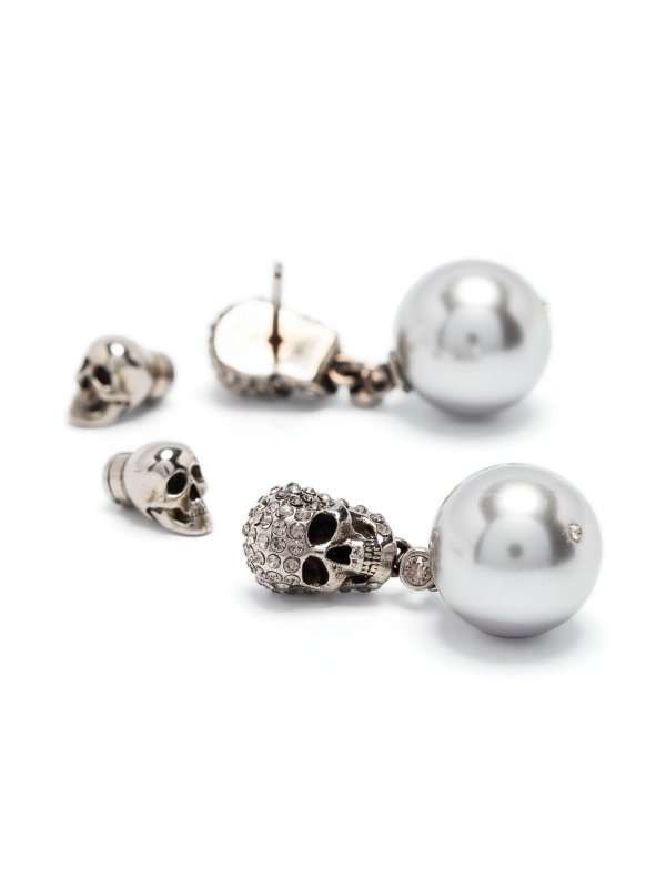 The Best Shops ALEXANDER MCQUEEN: Orecchini - Orecchini con perle a teschio
