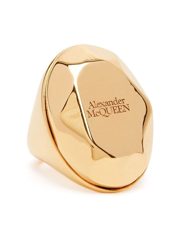 The Best Shops ALEXANDER MCQUEEN: Rings - Stone logo ring