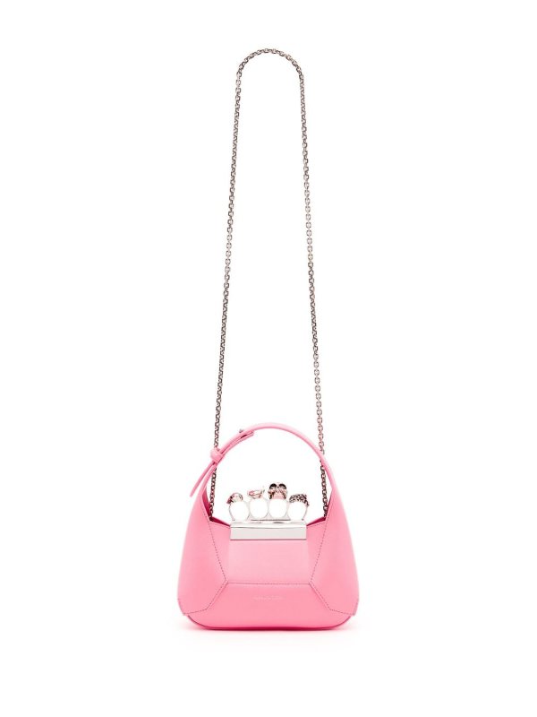 The jewelled hobo mini leather shoulder bag shop online: ALEXANDER MCQUEEN