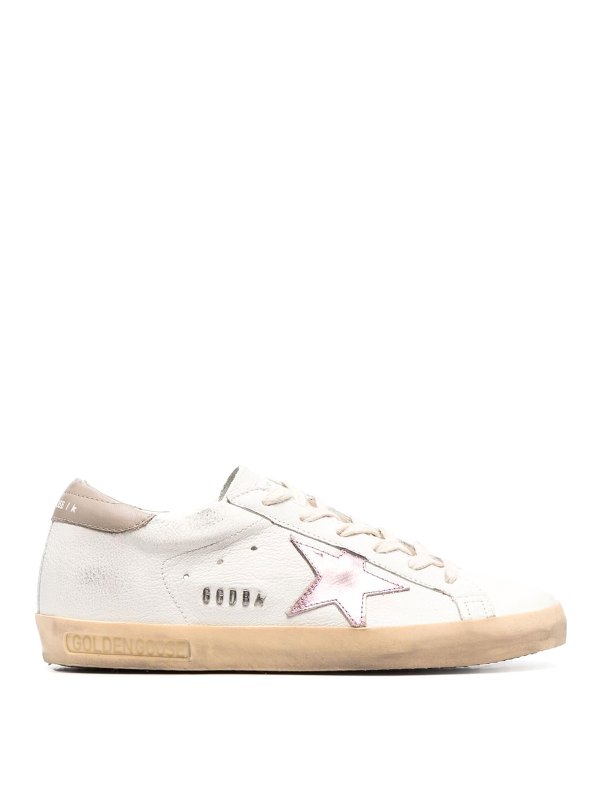 GOLDEN GOOSE: trainers - Super-star leather sneakers