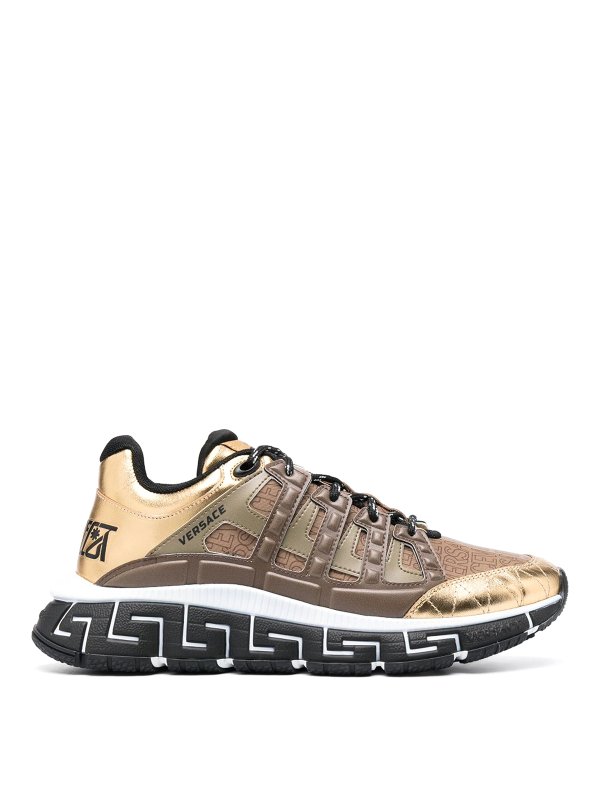 VERSACE: trainers - Trigreca leather sneakers