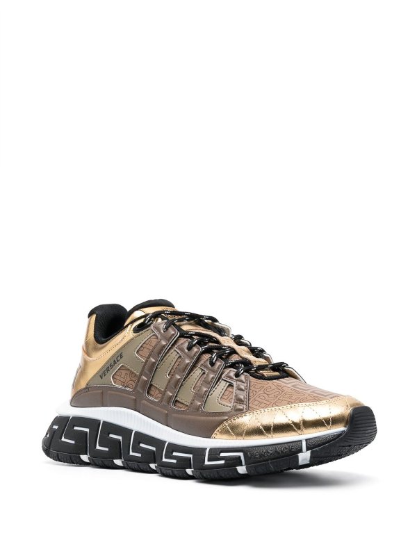 VERSACE: trainers online - Trigreca leather sneakers