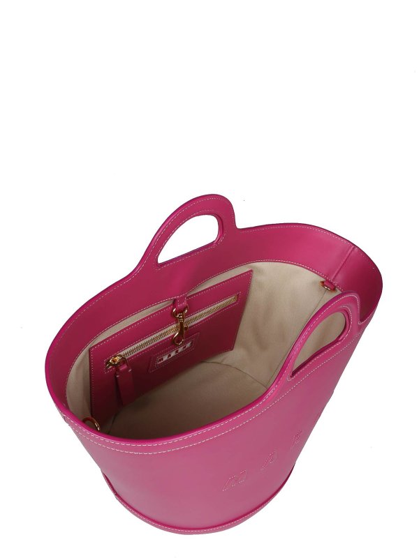 The Best Shops Marni: totes bags - Tropicalia small handbag in fuchsia leather