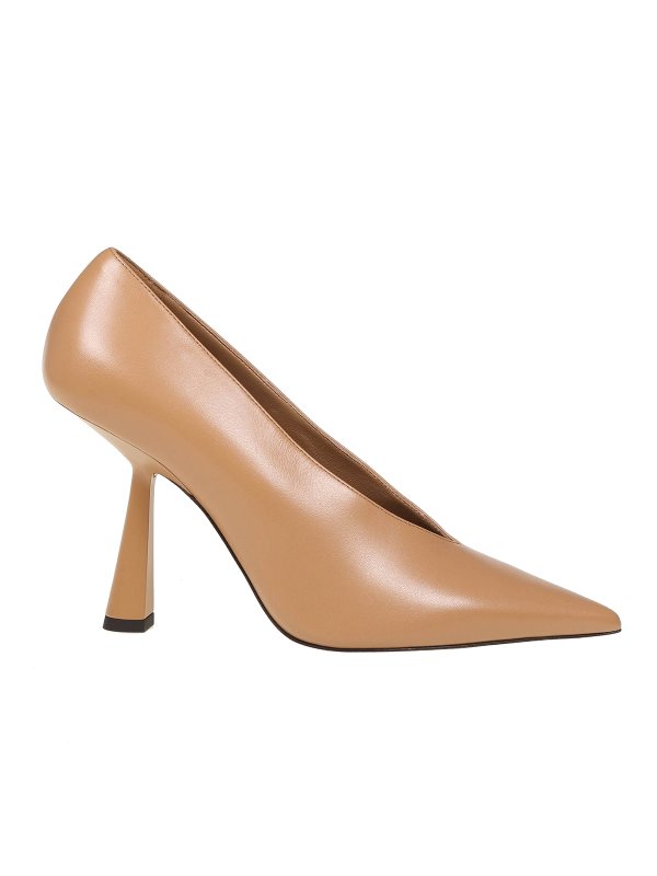 JIMMY CHOO: court shoes - Jimmy choo pump in biscuit color leather