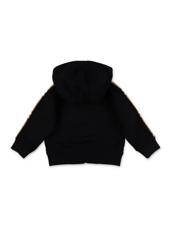 BURBERRY: Sweatshirts & Sweaters online - Timmy black cotton baby boy burberry hoodie