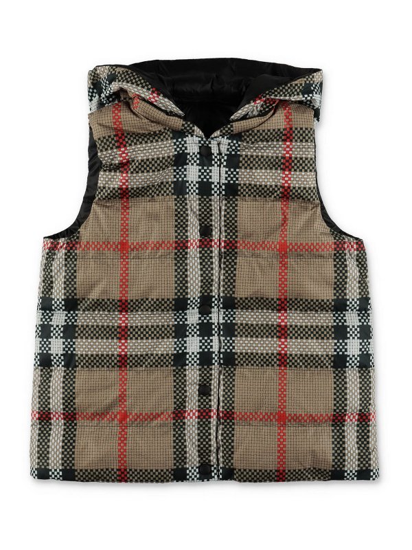 BURBERRY: Kurze Daunenjacken - Weste - Schwarz