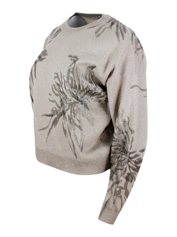 BRUNELLO CUCINELLI: クルーネック online - クルーネック - ブラウン