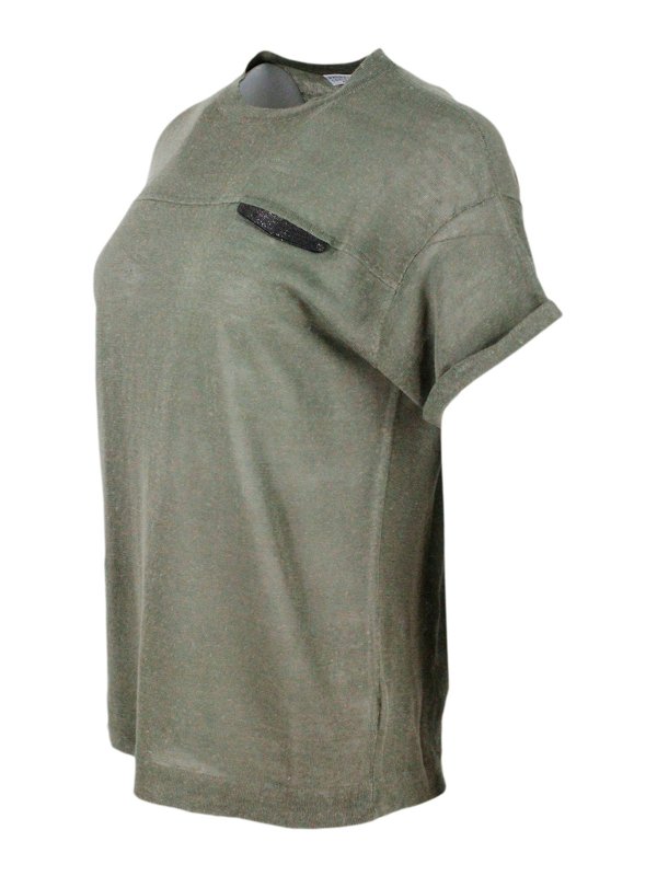 BRUNELLO CUCINELLI: クルーネック online - クルーネック - ライトベージュ