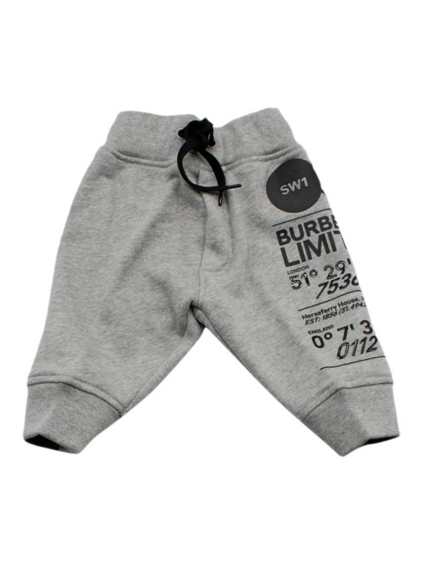 BURBERRY: tracksuit bottoms - Burberry trousers grey