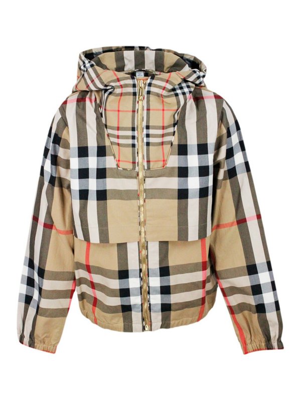 BURBERRY: short coats - Burberry jackets beige