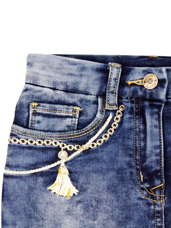 MONNALISA: ニーレングススカート＆ミディ丈 online - 膝丈/ミディスカート - ライトウォッシュ