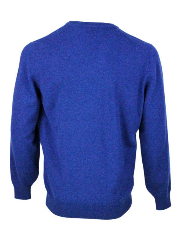 The Best Shops BRUNELLO CUCINELLI: Strickpullover mit Rundhalsausschnitt - Rundhalspullover - Blau