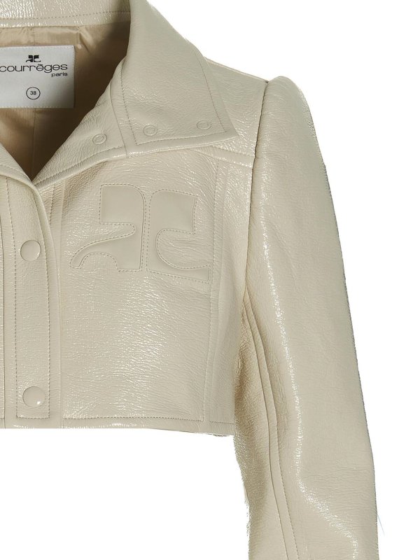 vinyl cropped jacket shop online: Courreges