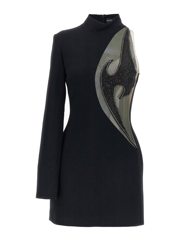 DAVID KOMA: Robe longueur genou - Robe Au Genou - Noir