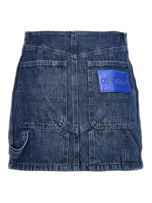 ミニスカート Off-White 'Motorcycle' miniskirt (OWYF019S23DEN0014500 4500) Off-White motorcycle miniskirt - Blue | OWYF019S23DEN0014500