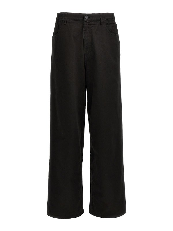 RAF SIMONS: ストレートジーンズ - ストレートジーンズ - 黒