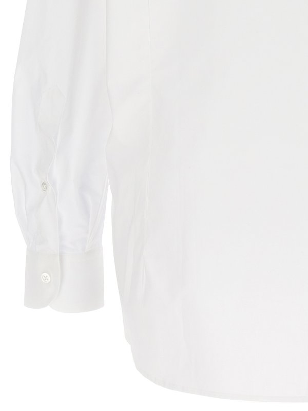 Tシャツ・カットソー RAF SIMONS SS23 Mesh insert shirt (231W256 1010) Raf Simons Mesh insert shirt - White - Women | 231W2561010