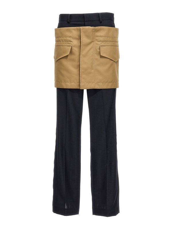 Sacai: カジュアルトラウザー - ミニスカート - マルチカラー