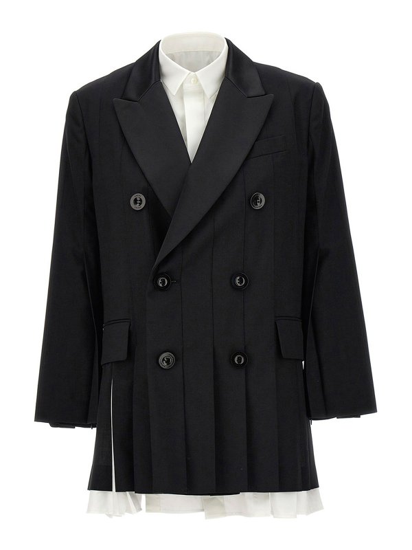 Sacai: Blazer - Blazer - Schwarz